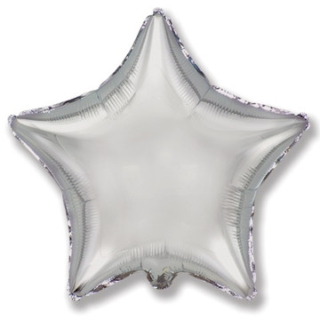 Воздушный шар звезда Серебро 46см.