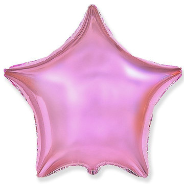 Воздушный шар звезда розовая 46см.