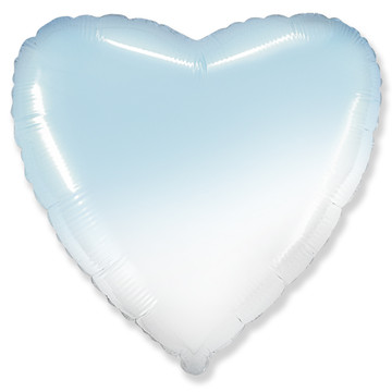 Воздушный шар голубое cердце (градиент) 46 см.