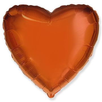 Воздушный шар оранжевое cердце 46 см.