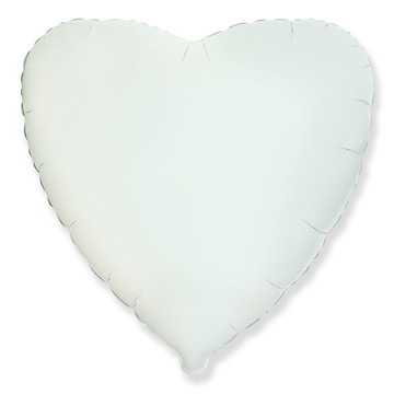 Воздушный шар большое белое сердце 81 см.