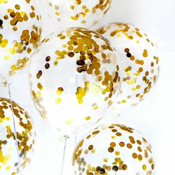 Прозрачные шары с золотым конфетти 35 см.